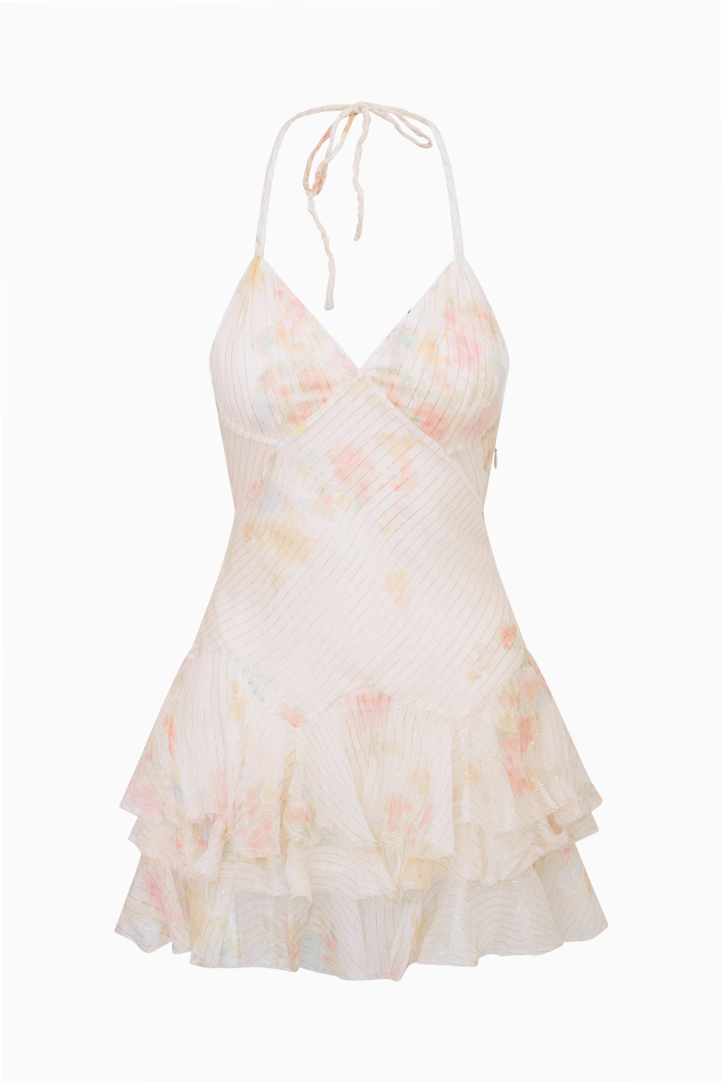 Adrinette Silk Chiffon Mini Dress - Image 5