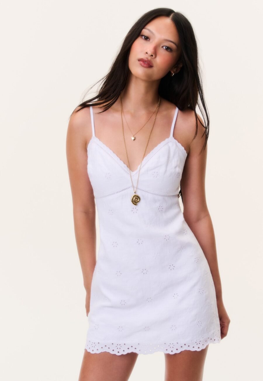Becklyn Eyelet Linen Mini Dress