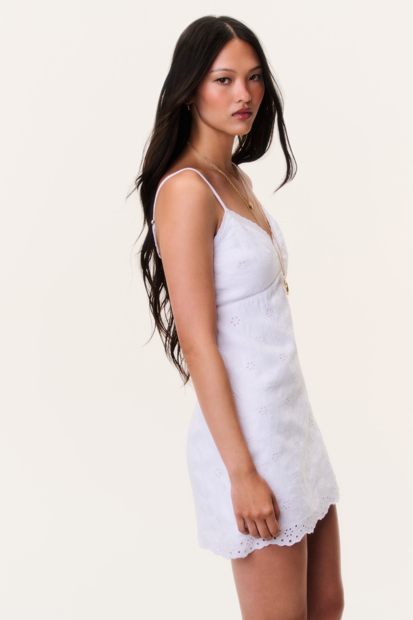 Becklyn Eyelet Linen Mini Dress - Image 3