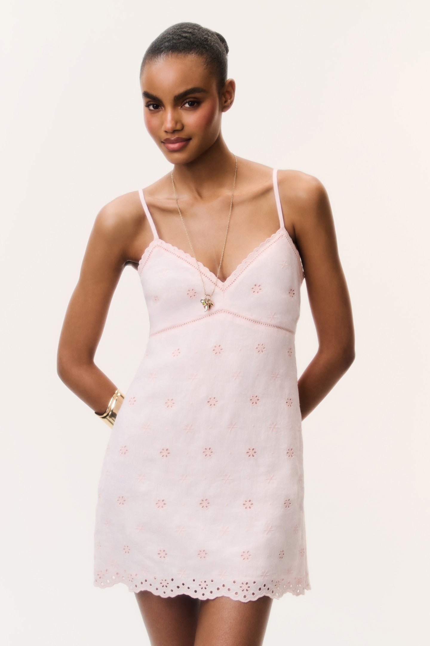 Becklyn Eyelet Linen Mini Dress - Image 6