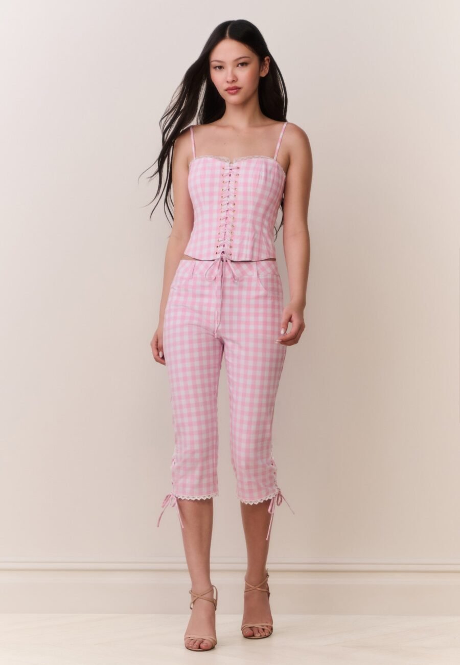 Elarose Gingham Capri Pant