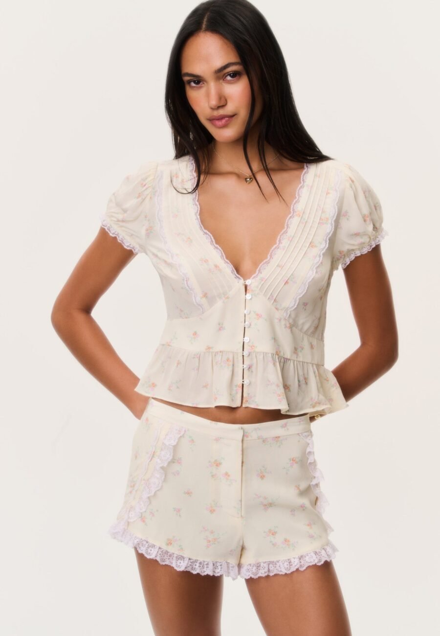 Adina Lace-Trimmed Floral Shorts