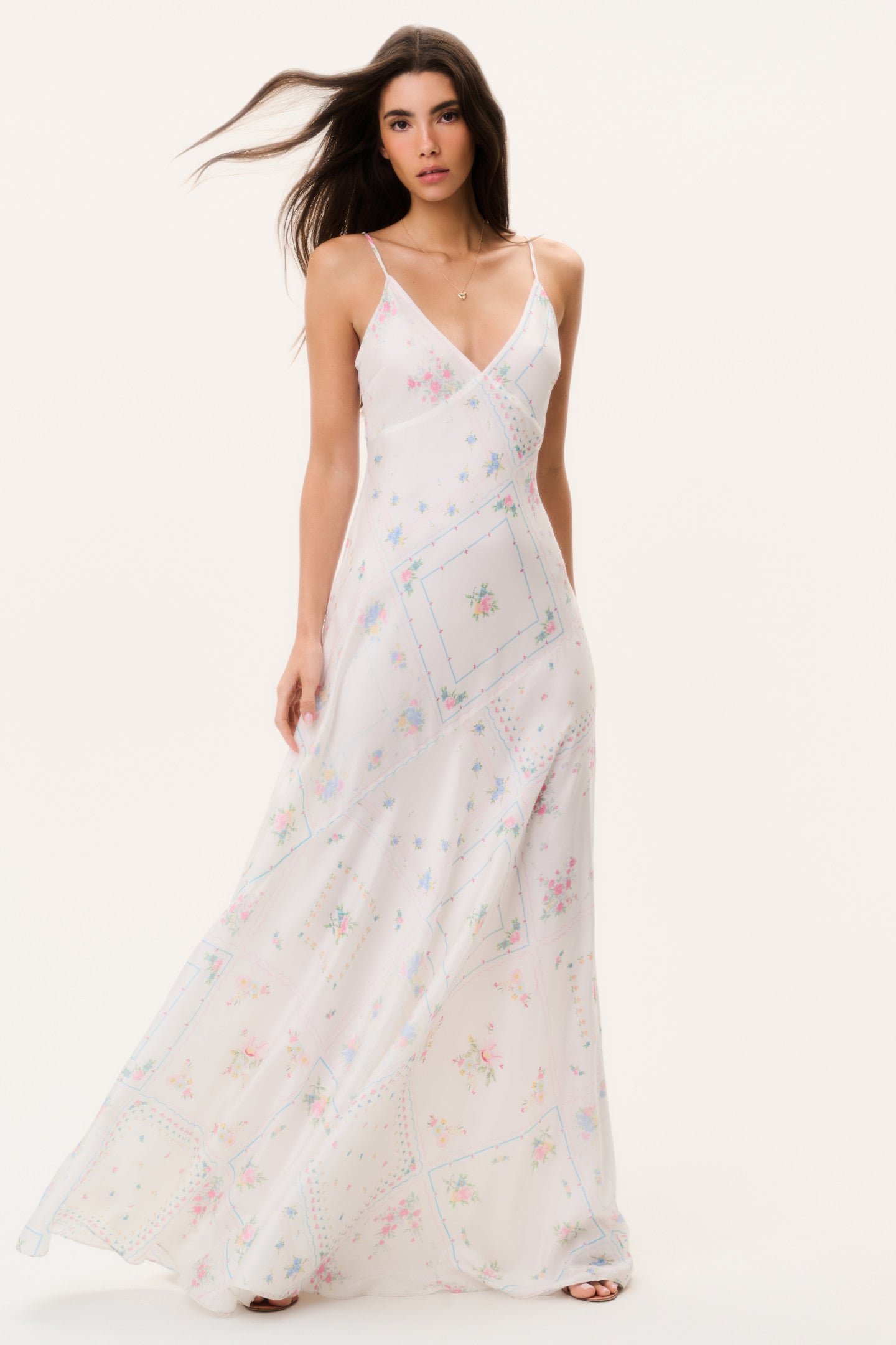 Castilla Silk Patchwork Maxi Dress - Image 3