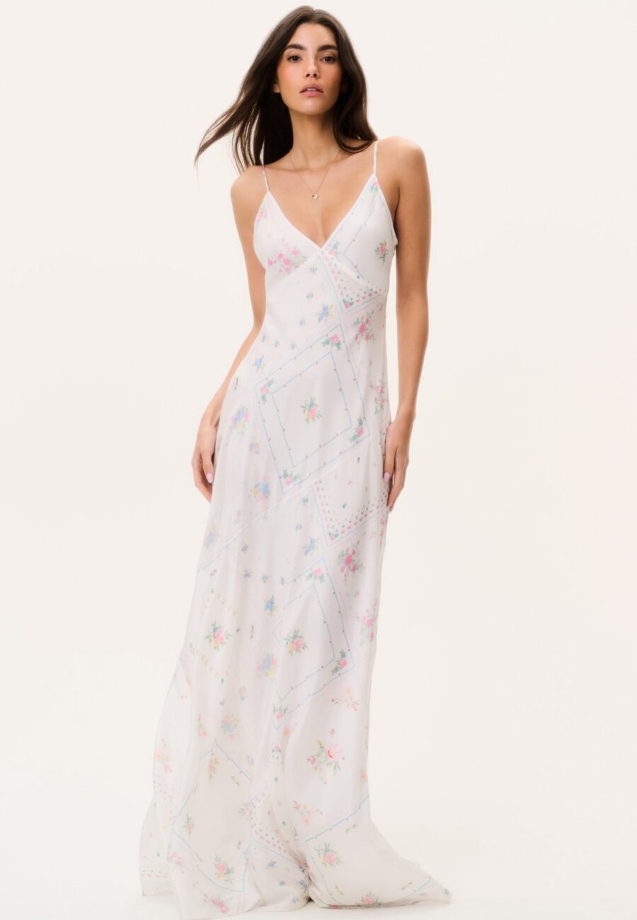 Castilla Silk Patchwork Maxi Dress