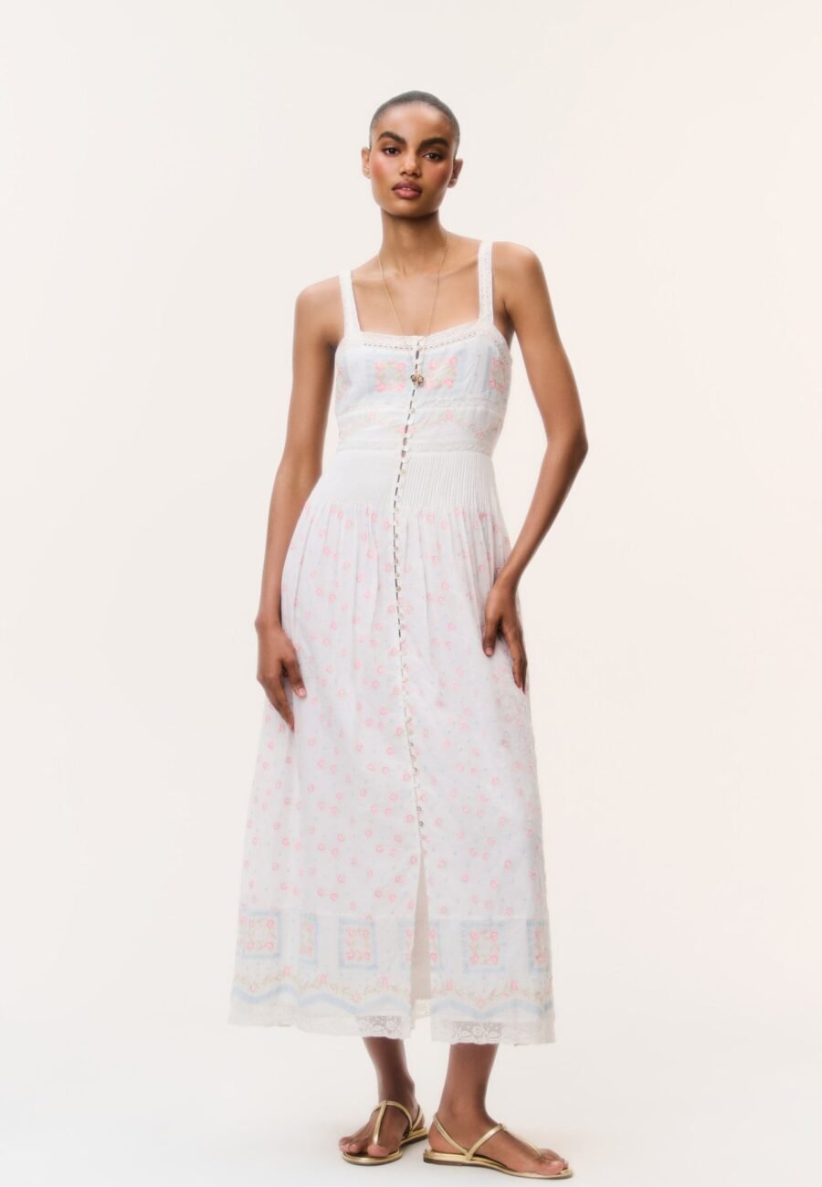 Cerys Embroidered Cotton Maxi Dress