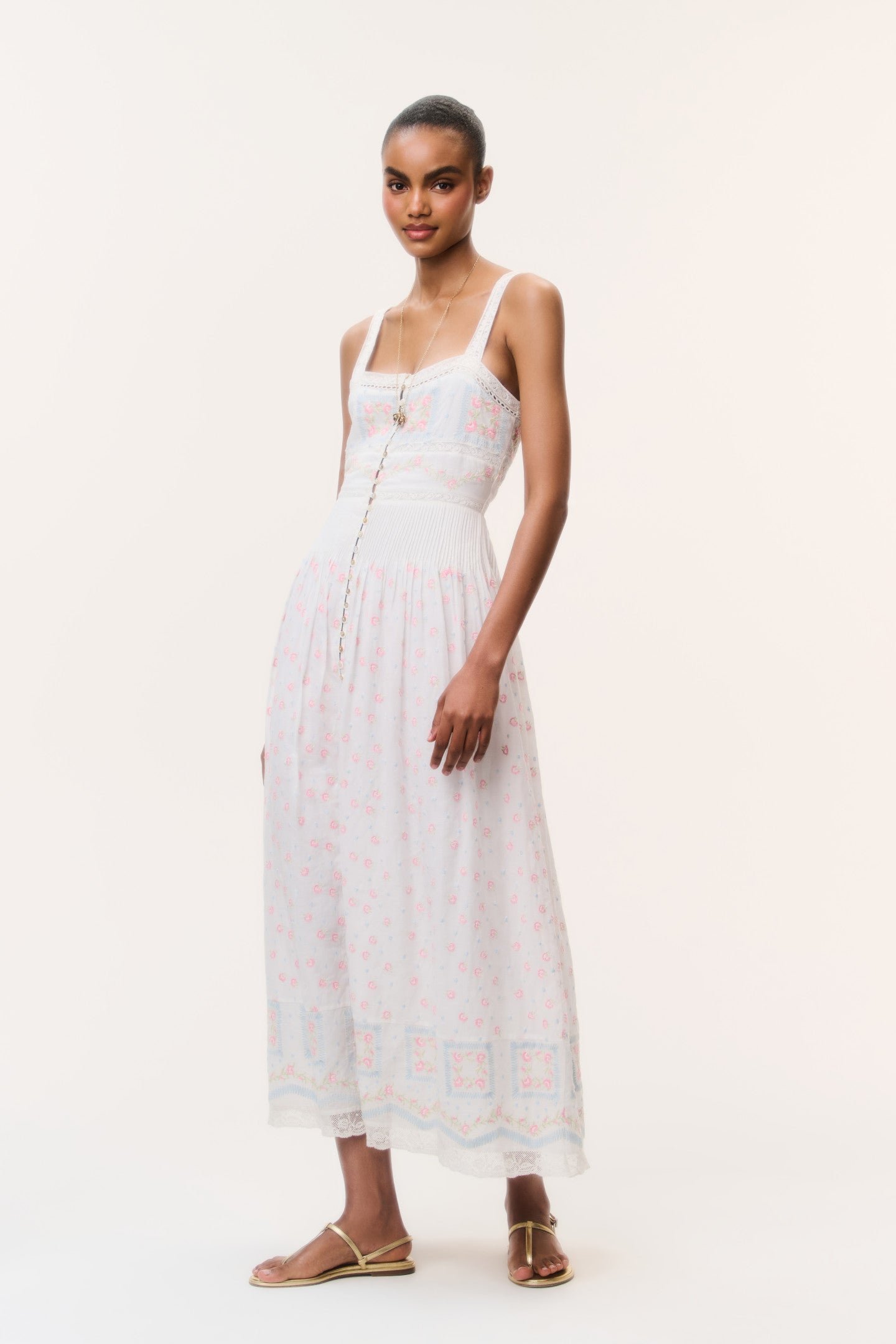 Cerys Embroidered Cotton Maxi Dress - Image 3