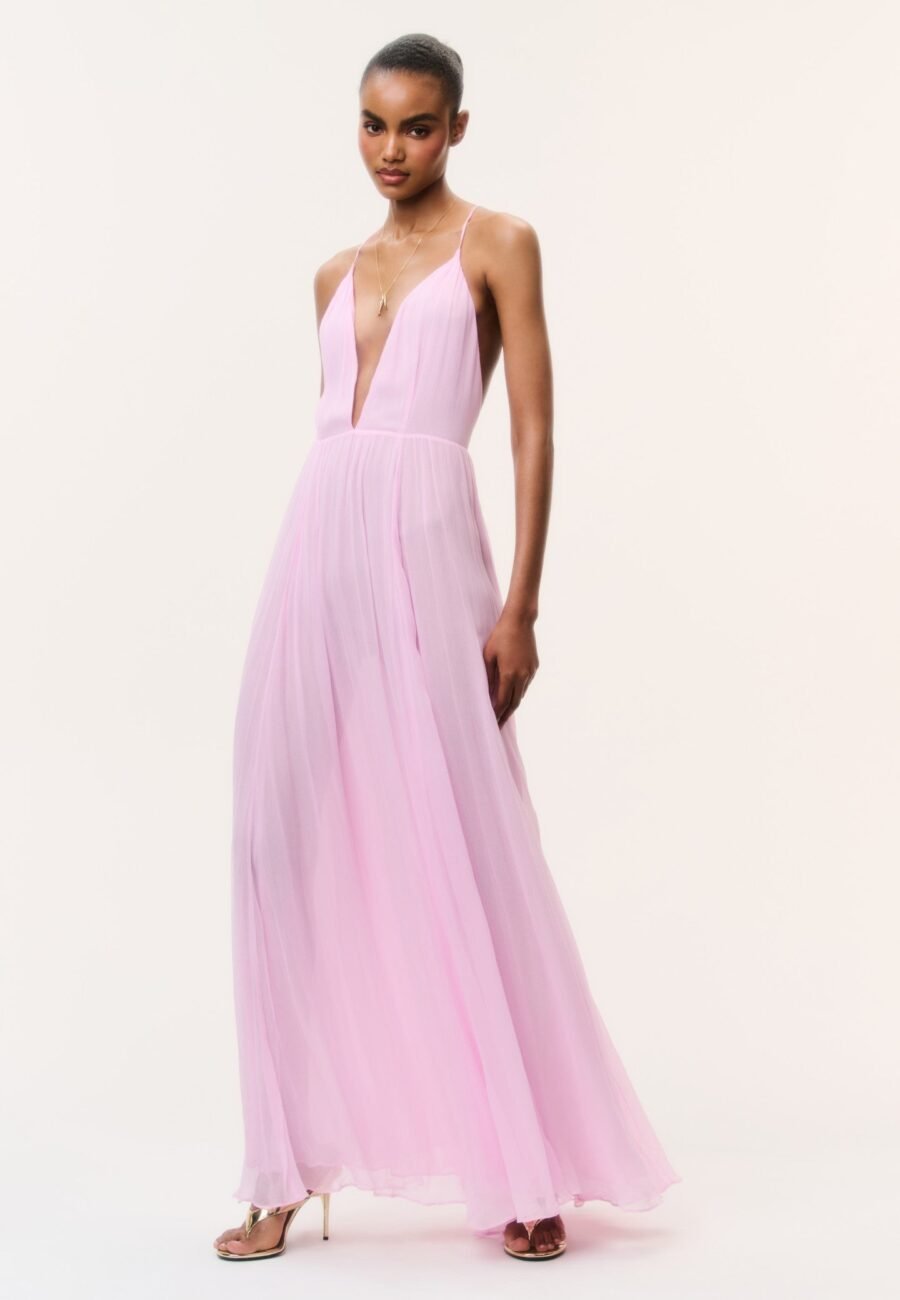 Dayna Chiffon Open Back Maxi Dress