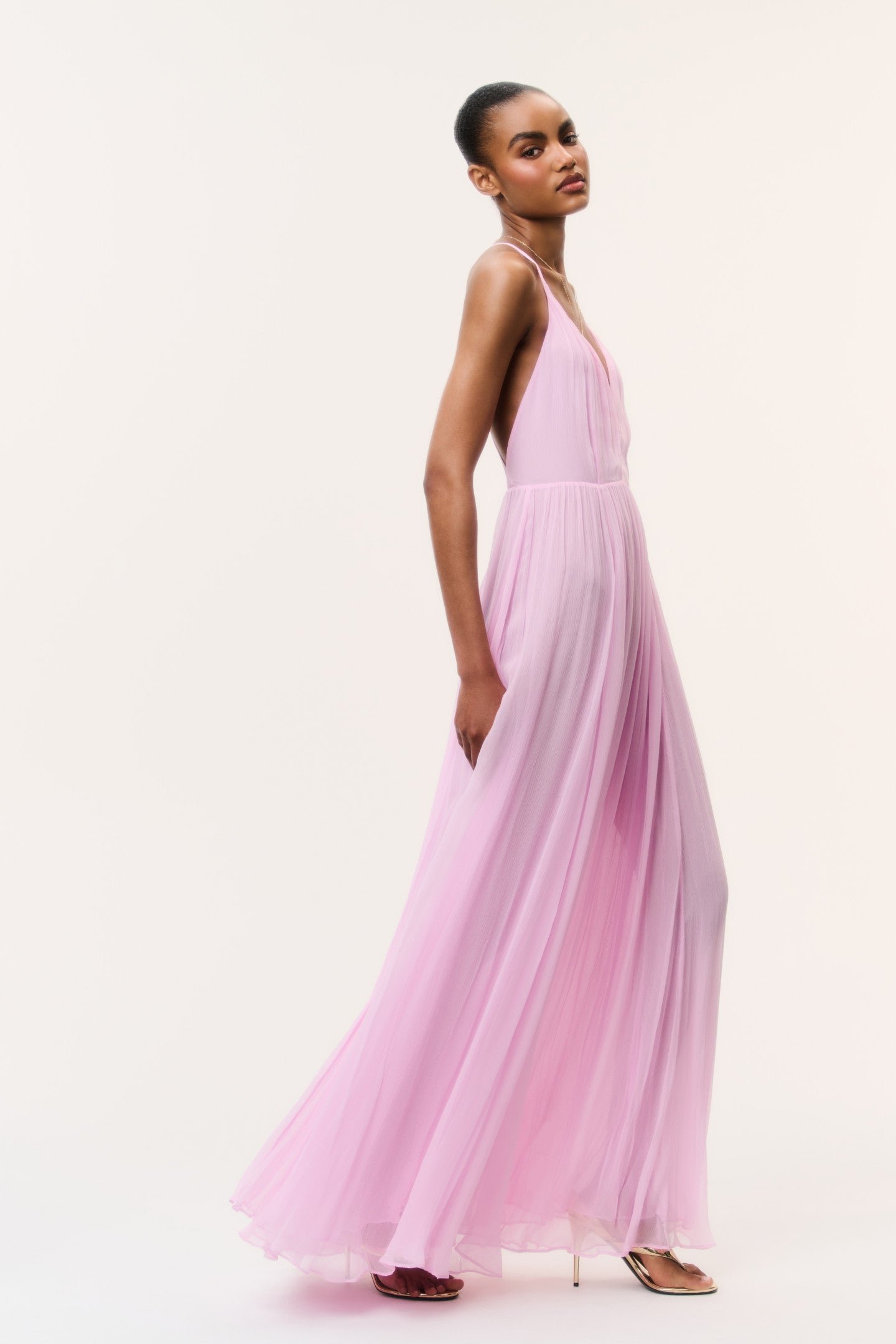 Dayna Chiffon Open Back Maxi Dress - Image 4
