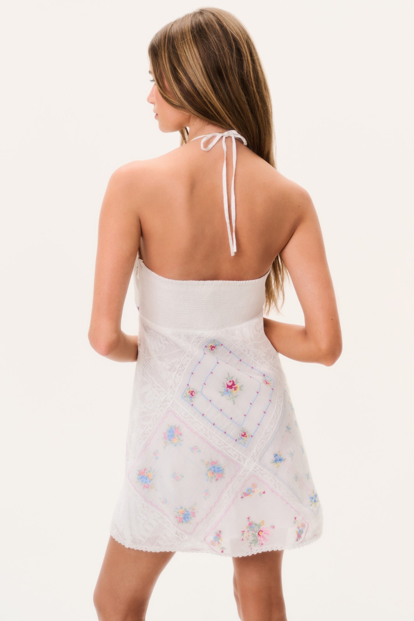 Elira Embroidered Patchwork Mini Dress - Image 5