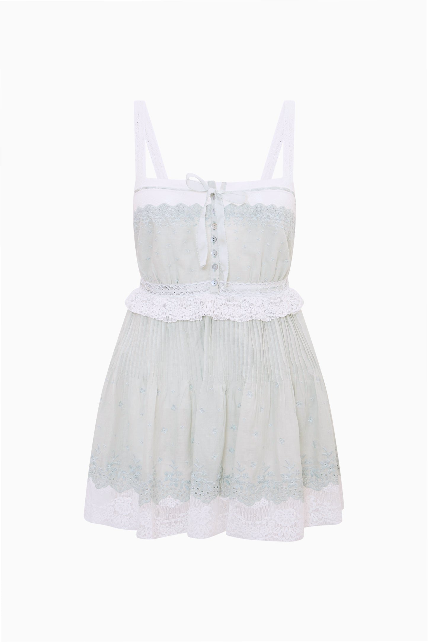 Hadlee Cotton Lace-Trimmed Mini Dress - Image 6