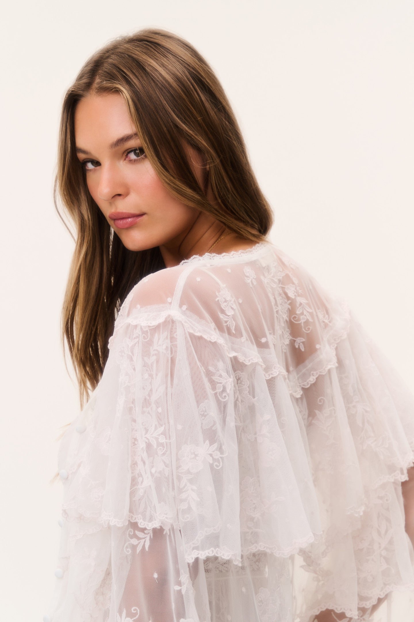 Tourelle Sheer Lace Blouse - Image 4