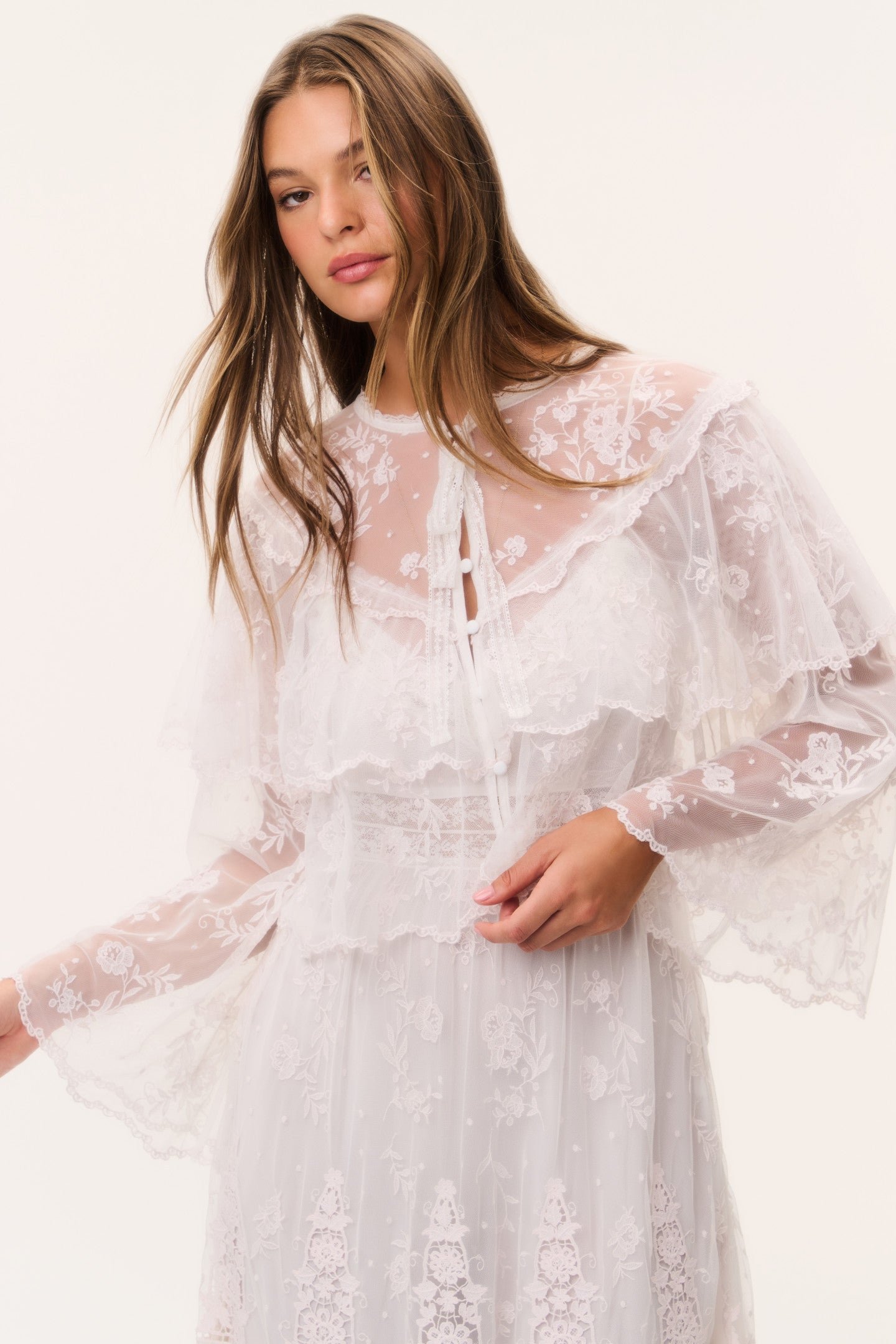 Tourelle Sheer Lace Blouse - Image 3