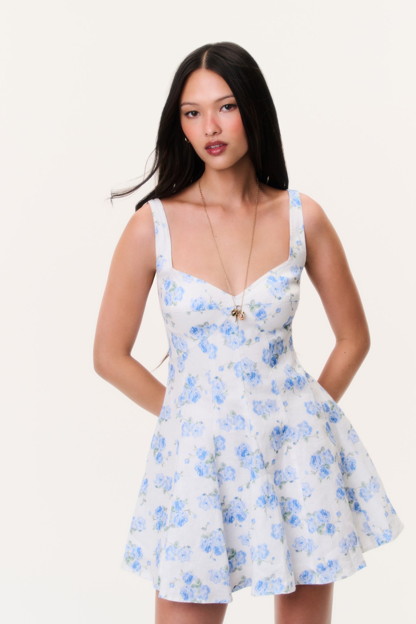 Nabi Linen Floral Mini Dress - Image 7