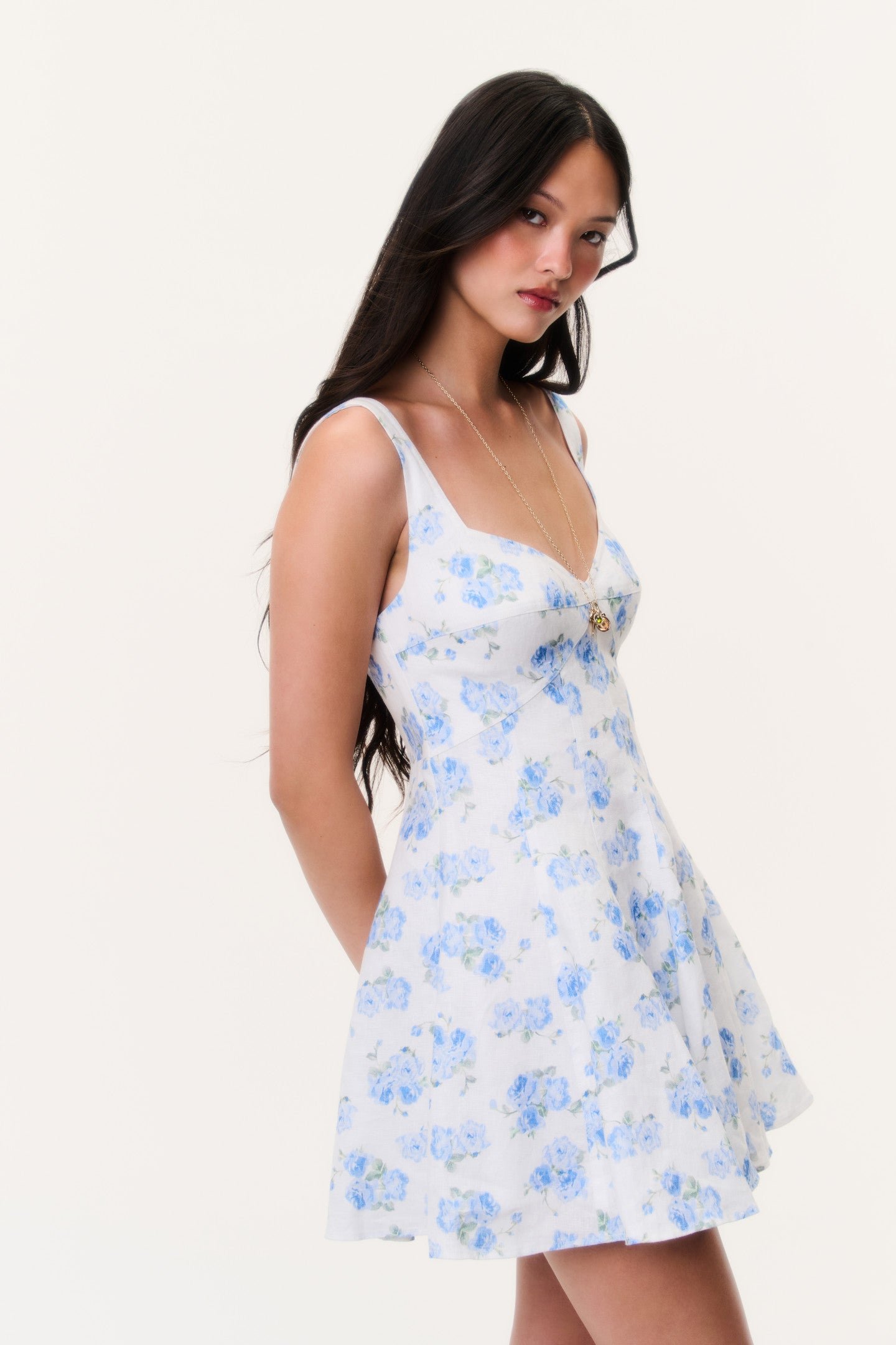 Nabi Linen Floral Mini Dress - Image 8