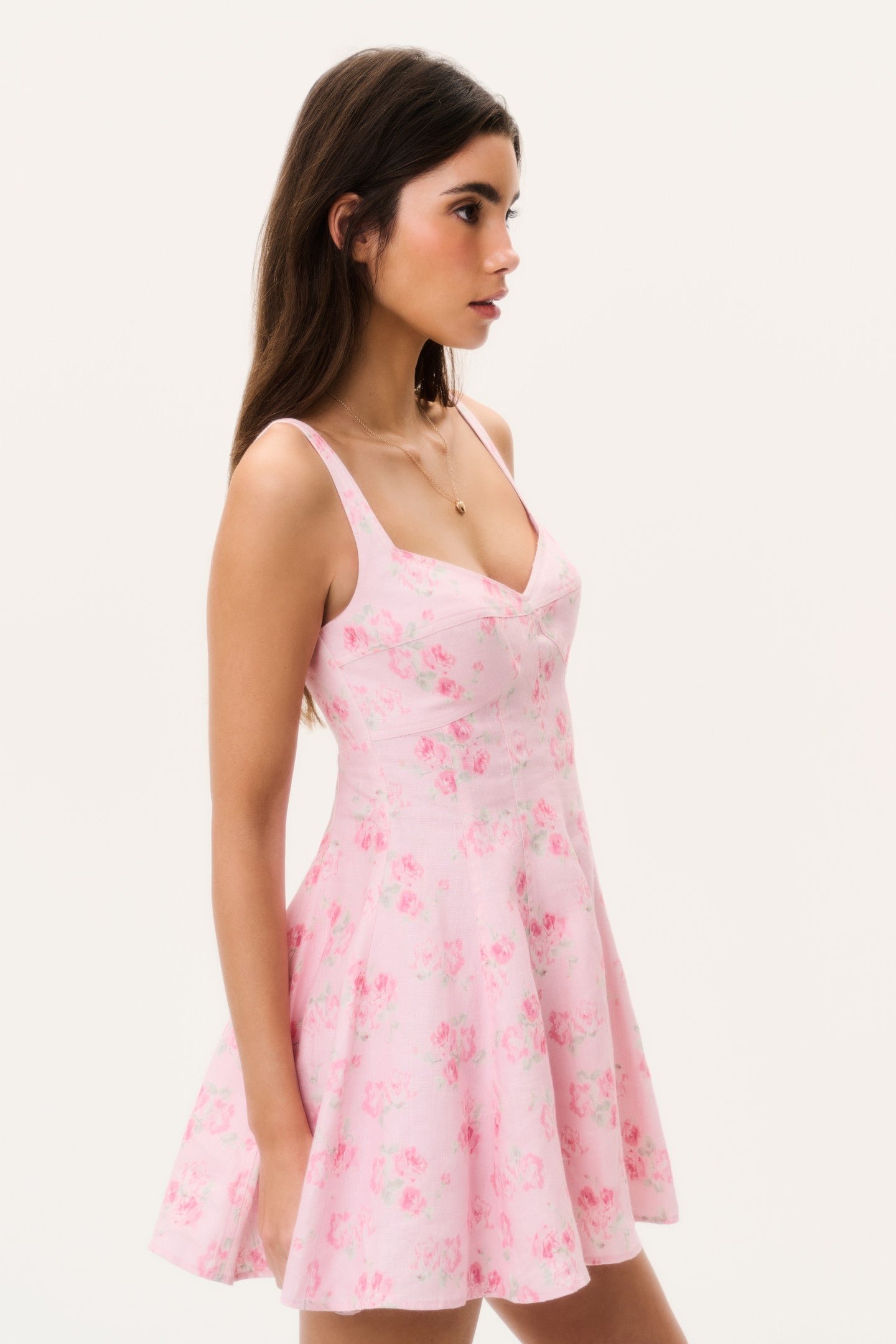 Nabi Linen Floral Mini Dress - Image 4