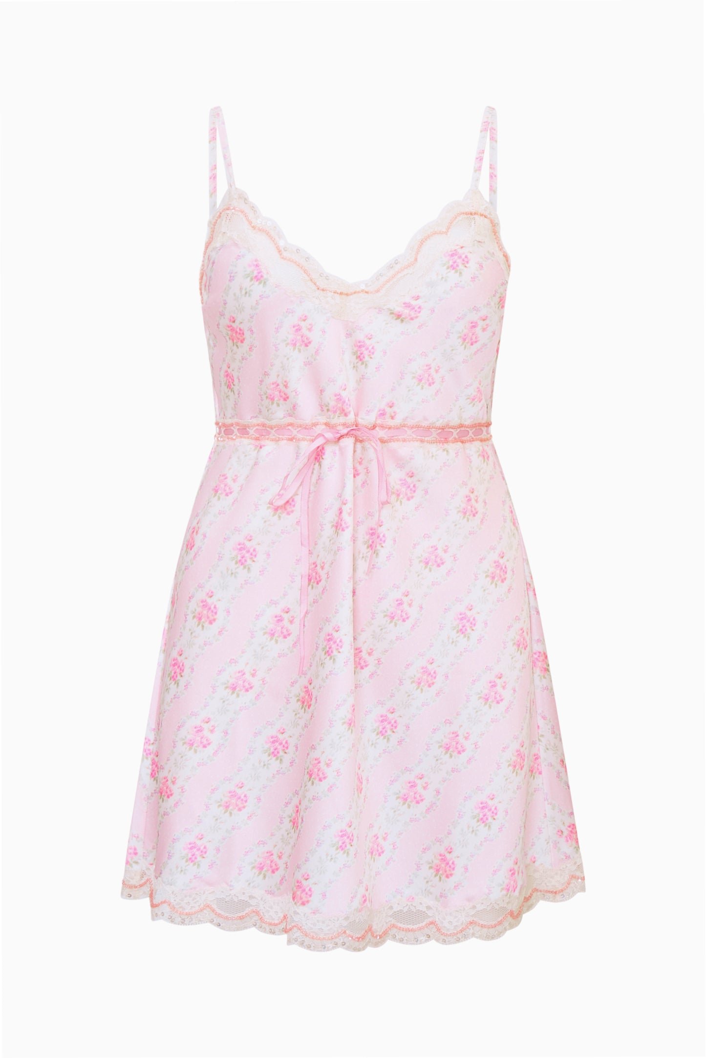 Nicoli Floral Satin Mini Slip Dress - Image 6