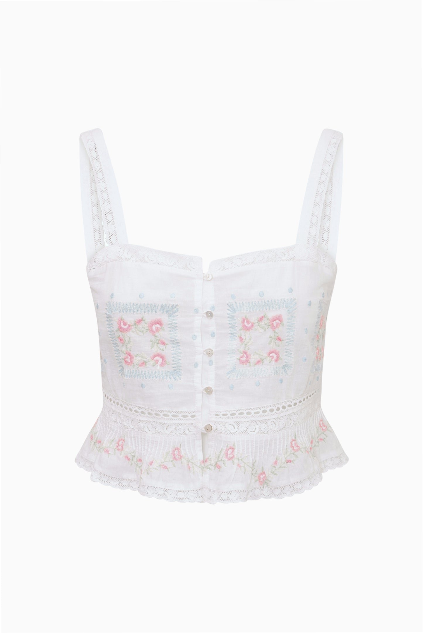 Devron Embroidered Cotton Top - Image 6