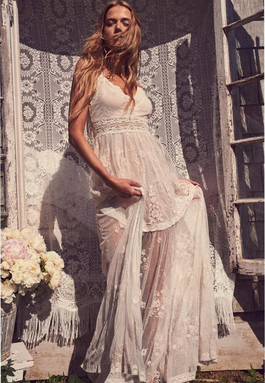 Valmy Embroidered Tulle Maxi Dress