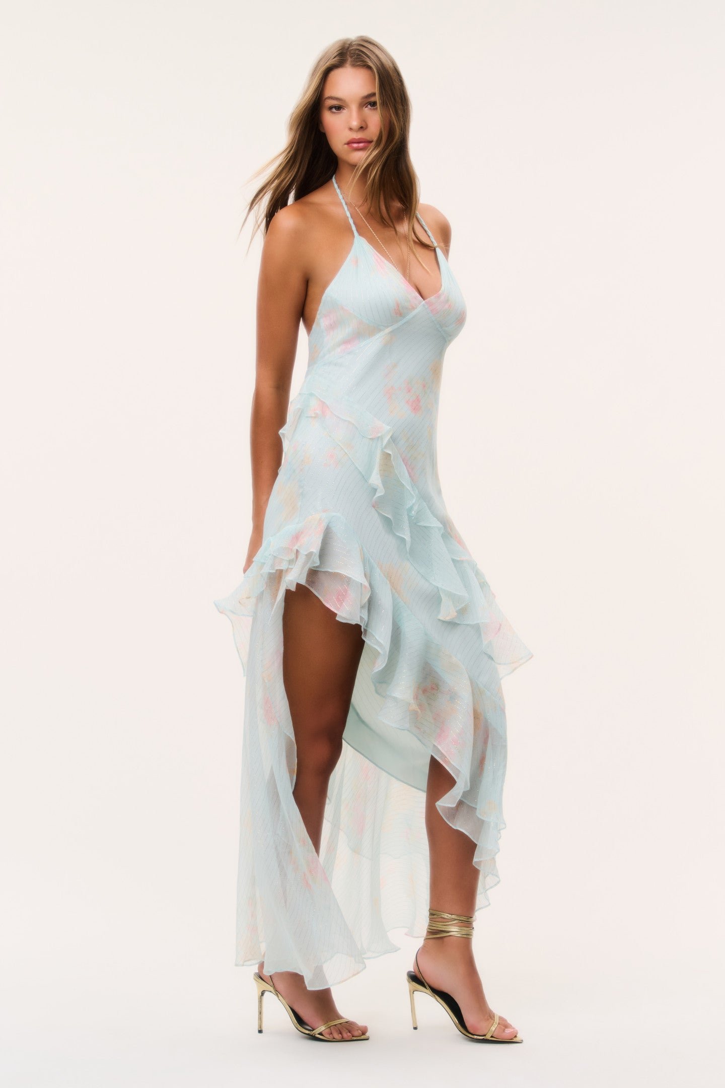Vailo Floral Silk Chiffon Dress - Image 3