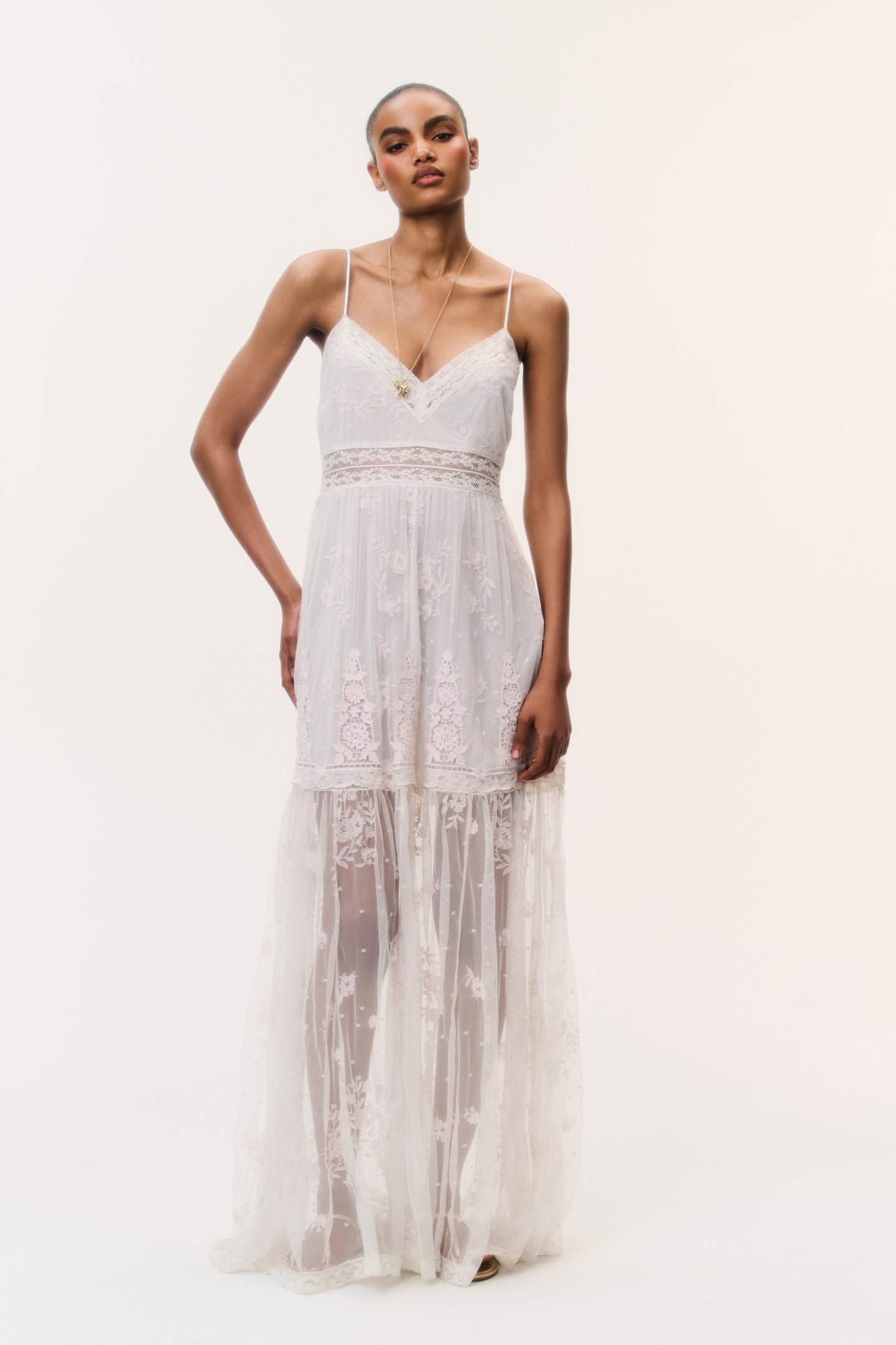 Valmy Embroidered Tulle Maxi Dress - Image 2
