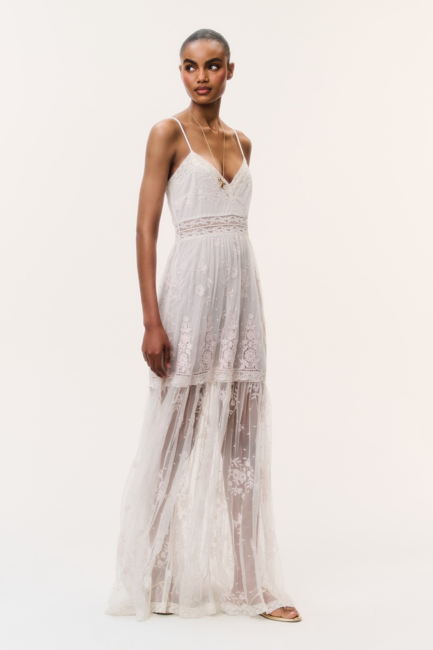 Valmy Embroidered Tulle Maxi Dress - Image 5