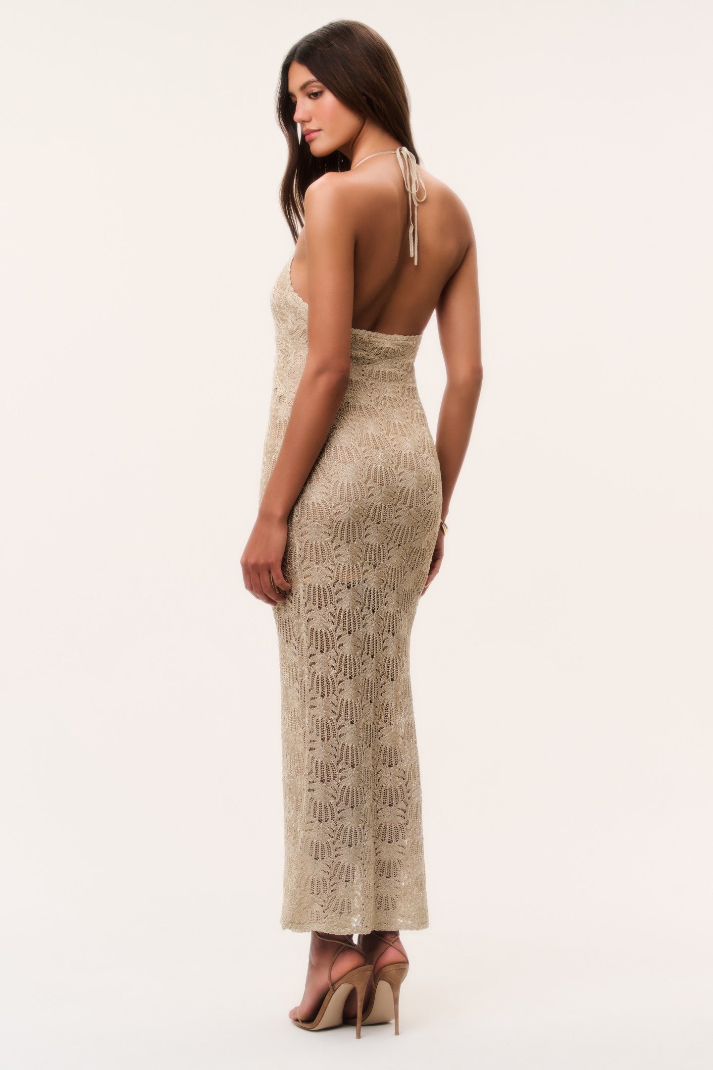 Vreya Metallic Crochet Maxi Dress - Image 6