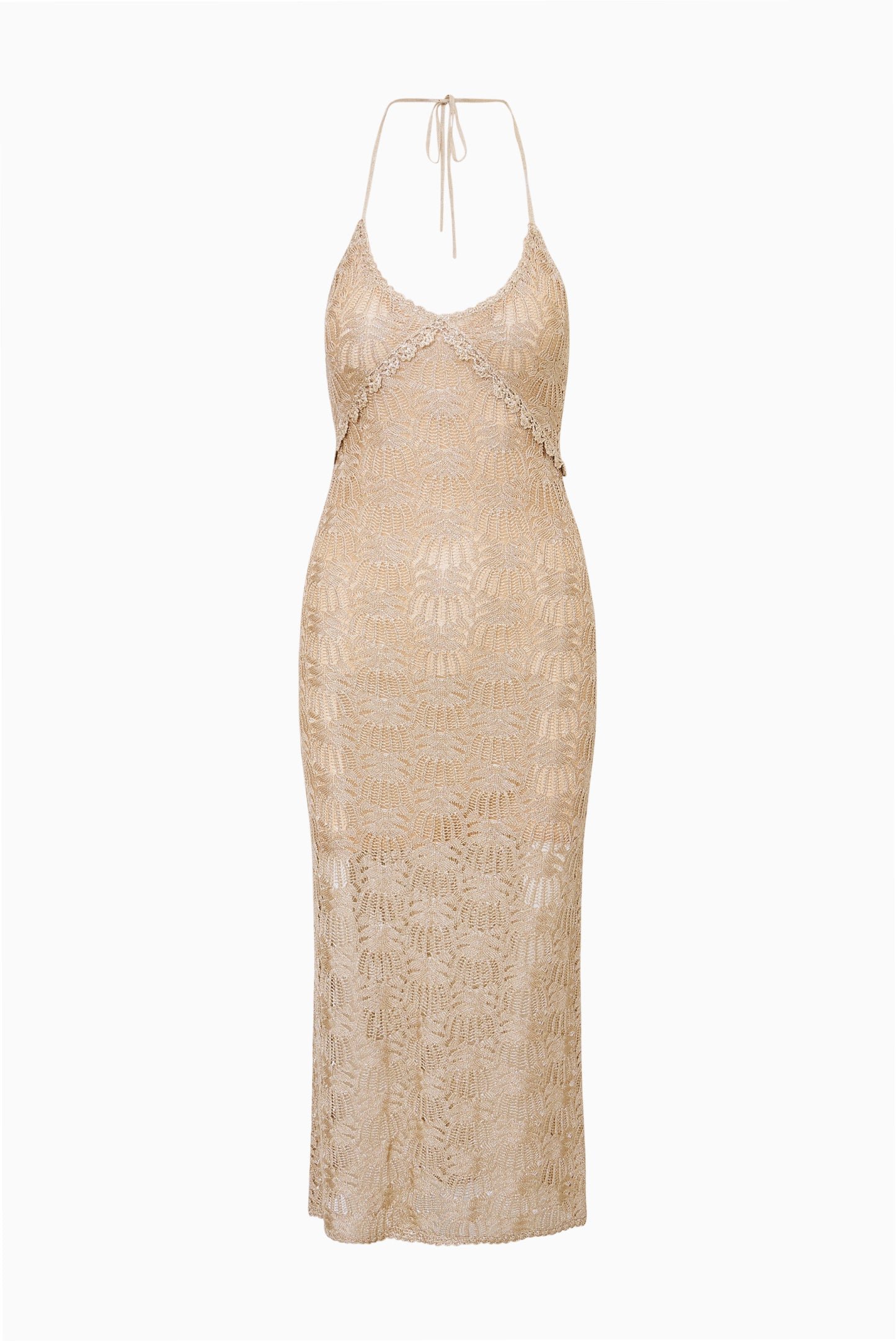 Vreya Metallic Crochet Maxi Dress - Image 7