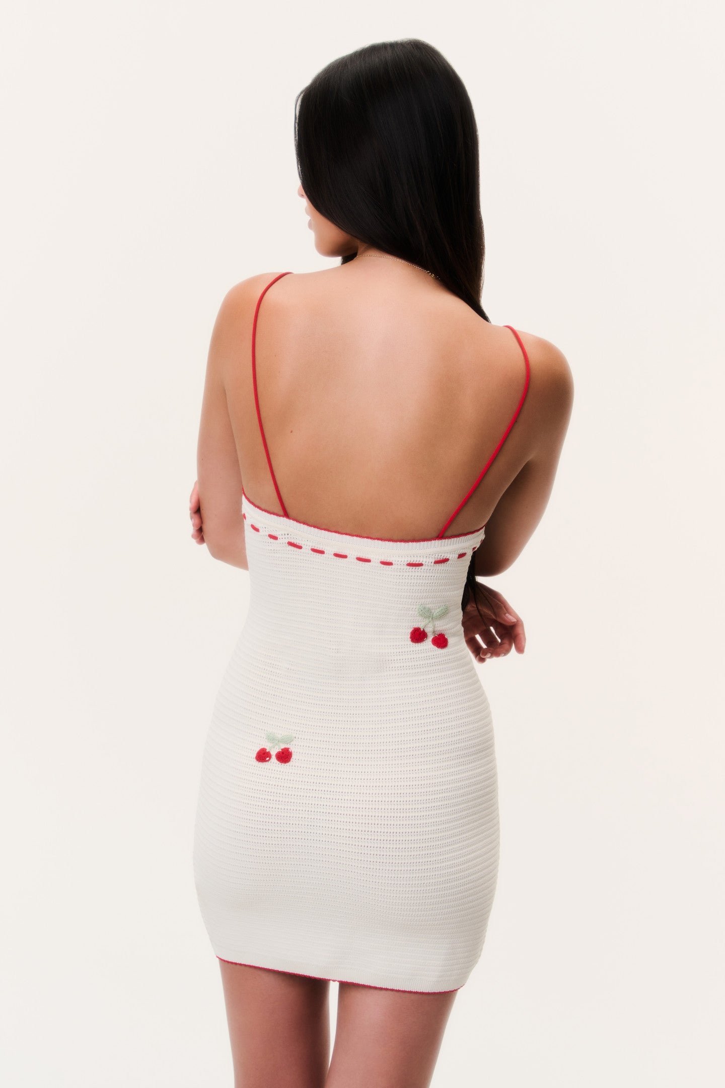 Yelena Cherry Crochet Mini Dress - Image 5